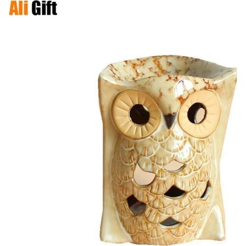 Retro simple European style romantic decoration ceramic Candlestick owl Candle Holder For Wedding Party Festival Christamas