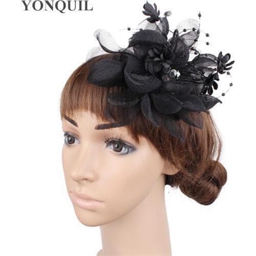 Fancy Nice Fascinators Hat Women Wedding Gorgeous Mesh Headwaer With Headbands Ladies Female Event hair Accessories SYF443
