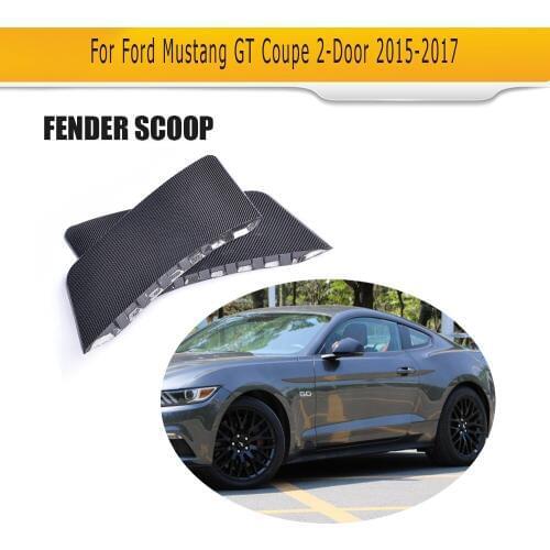 Carbon Fiber Rear trunk Panel Fender Scoops guard for Ford Mustang Coupe 2 Door 2015 2016 2017 2PCS