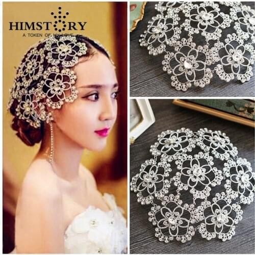 European Vintage Prom Pageant Crown Rhinestone Flower Bridal Headband Bridal Headpiece Tiara Wedding Hair Accessories