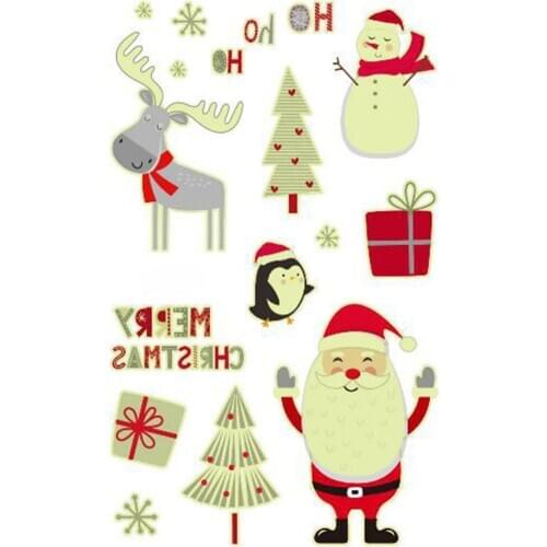 Waterproof Temporary Tatoo Sticker Luminous Fake Tattoo Christmas Day tree Santa Claus deer Flash Taty Tatouage Glowing in Dark