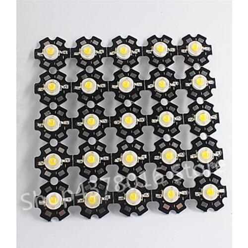 High Power 1W 3W Cool / Warm White 3500K 6500K 10000K 20000K 30000K LED Bulb Chip Crystal Diodes Light With 20mm AL Star Base