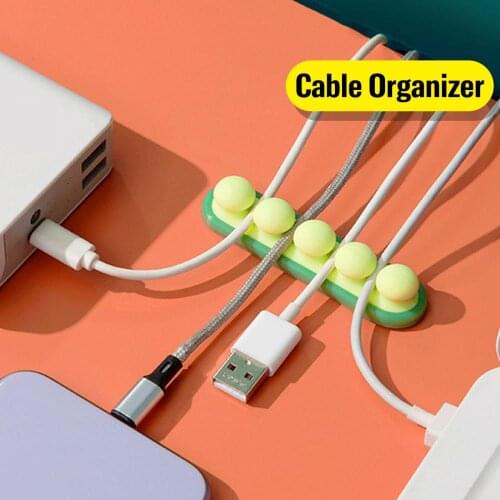 ANKNDO USB Cable Organizer Wire Winder Clip Earphone Holder Mouse Cord Management USB Charger Protector Desktop Tidy Clips