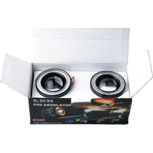 1* 3.5" Angel Eyes LED Fog Light Car SUV Universal White Driving Head Lamp 12V