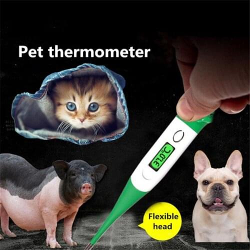 1pc Pet Digital Lcd Thermometer Cartoons Veterinary Body Thermometer Waterproof For Dogs Horse Cats Pigs Sheep