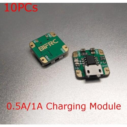 10PCs 15*15mm 3.7V 5V 1S Lithium Battery Charging Module 0.5A/1A Mini Charge Board Micro USB Interface for RC Model DIY Parts
