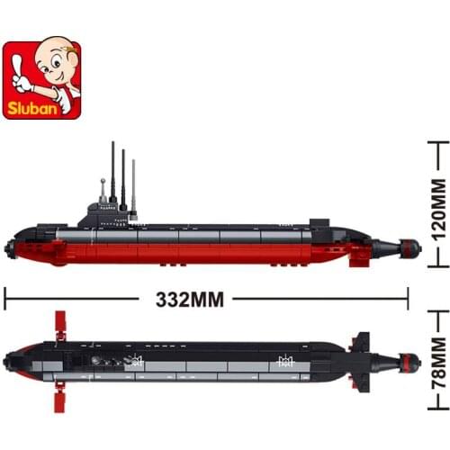 193Pcs Navy Army Nuclear-powered Submarine Ballistic Missile Atomic SSBN Brinquedos Building Blocks Sets Educational Kids Toys