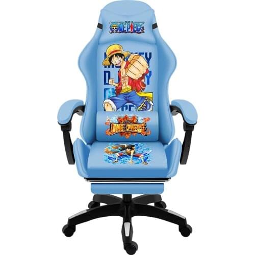 2021 New blue cartoon chairs Internet cafe computer chair home boy Racing game chair swivel chair adjustable gamer soft chairs