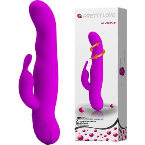30 Speeds 7 Rotation USB Charging Waterproof G Spot Vibrator Female Masturbation Rabbit Massager Sex Toys for Women BI-014178