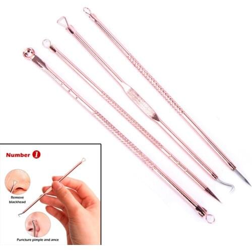 4 pcs Acne Blackhead Removal Needles Pimple Acne Extractor Black Head Pore Cleaner Deep Cleansing Tool Skin Care Beauty Products