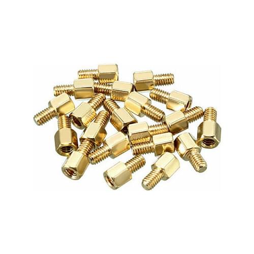 50pcs M4 6+6mm Female Male Thread Brass Hex Standoff Spacer Screws PCB Pillar