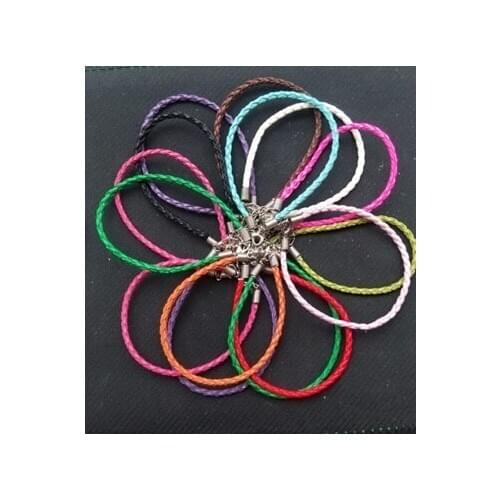 New Fast shipping Charm Bracelet Mixed Color Leather Rope DIY Jewelry Making For Women 50 Pcs B257