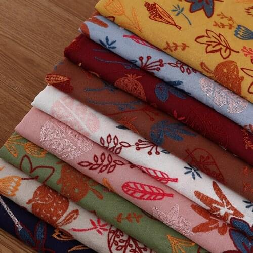 50cm*120cm/piece,Cartoon Embroidery Cotton Hemp Cloth,Clothing,Skirt,Bag,Curtain,Spread,Decorative Fabric,DIY Manual Material