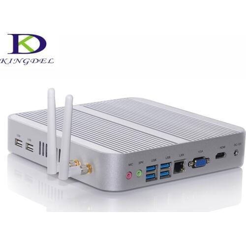 Fanless Industrial PC Barebone Mini Computer i3 4005U/4010U HTPC TV Box 3-Year-Warranty Computer VGA HDMI HD 4K 1000M LAN