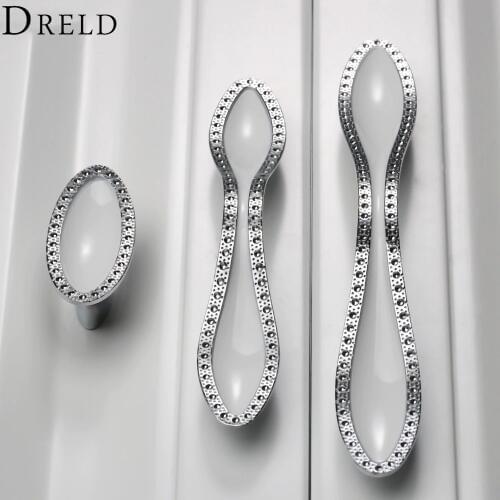 DRELD 96/128mm Furniture Handles Cabinet Knobs and Handles Wardrobe Door Pulls Dresser Drawer Handles Kitchen Cupboard Handle