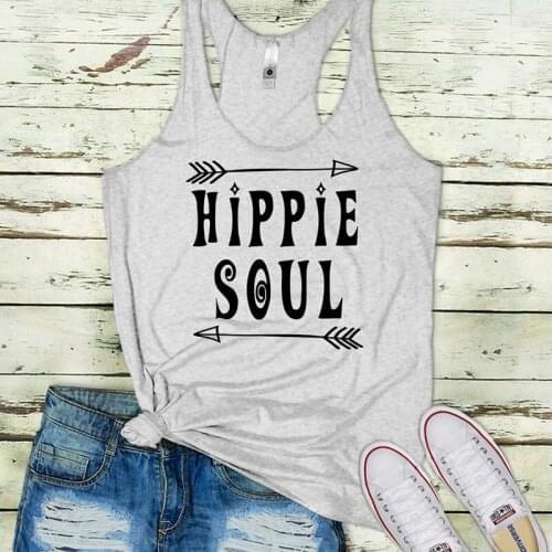 Hippie Soul Top Women Sexy Tops Girl 2021 Summer Harajuku Womens Clothing Tank Festival Plus Size Print Street Style California