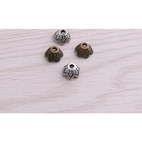 SWEET BELL 200pcs 5*8*8mm Two Color Receptacle Hollow MINI Flower DIY Spaced Jewelry Accessories Charms For Jewelry Making