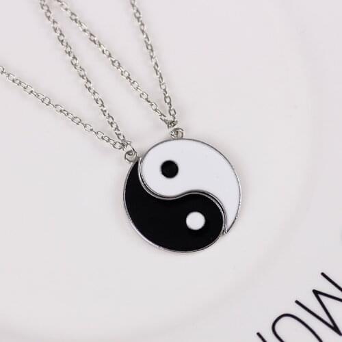 Yin Yang Pendant Necklace For Women Men Fashion Couples Matching Choker Best Friend Friendship Jewelry Gift Collar Witchcraft