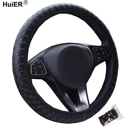 Fashion 38CM Car Steering Wheel Cover Artificial Leather 5 Colors Universal Volant Braid on the Steering-wheel Auto Car Styling