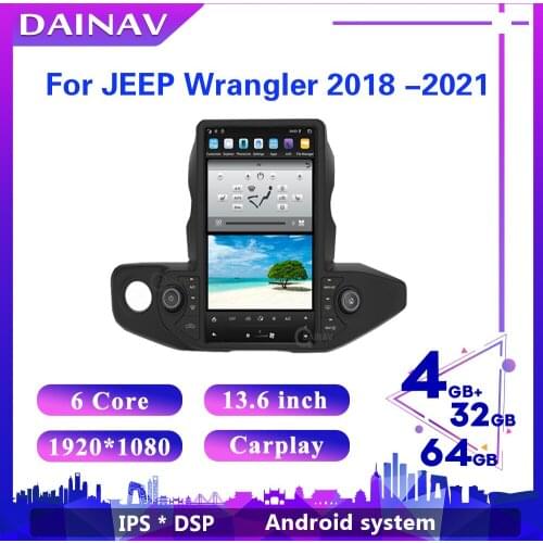 13.6 inch Android For JEEP Wrangler 2018 2019 2020 2021 multimídia car radio coche autoradio video Stereo players carplay Auto
