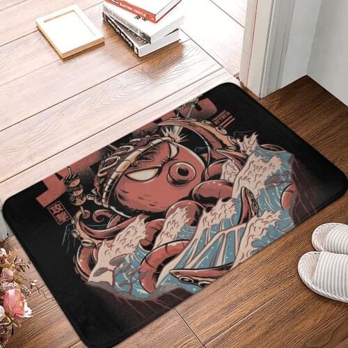 Takoyaki Attack Doormat Carpet Mat Rug Polyester Non-Slip Floor Decor Bath Bathroom Kitchen Living Room 40x60