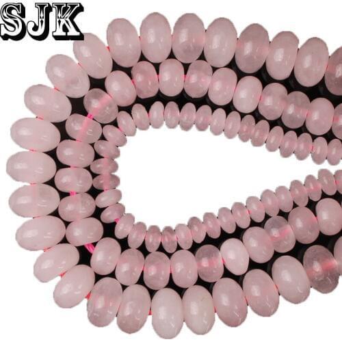 Natural Rose Pink Quartz Abacus Spacer Stone Diy Necklace Bracelet Earring Charms Beads Handmade Jewelry Making Accessories