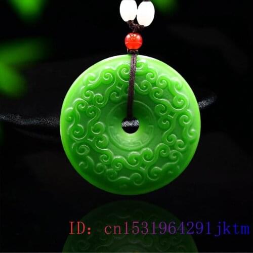 Jade Pendant Double sided Gifts Chinese Natural Gemstone Green Fashion Carved Amulet Jadeite Jewelry Charm Necklace