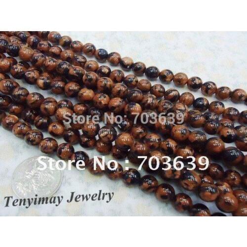 Wholesale 5 strands 10mm mixed color gold sand stone loose beads free shipping, 16"/strand jewelry beads fit bracelet, necklace