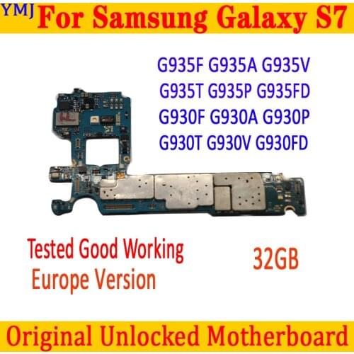 Original unlocked For Samsung Galaxy S7 G930F G930FD G930V G935F G935FD Motherboard With full chips 100% tested good wroking