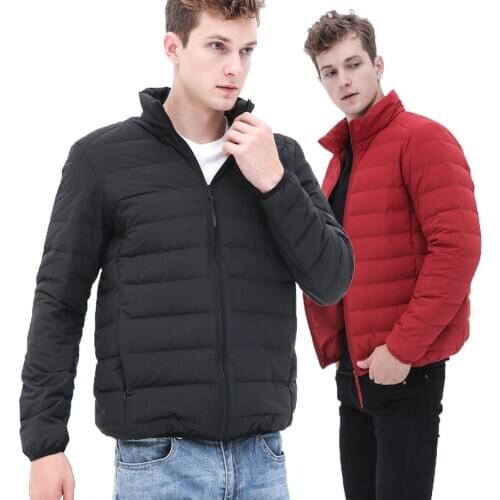 Autumn Winter Light Down Jacket Mens Fashion stander collar Short Ultra-thin Lightweight Youth Slim Coat Down Jackets