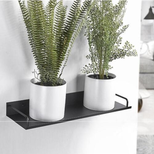 Aluminum Alloy Black Bathroom Shelves Kitchen Wall Shelf Shower Storage Rack Bathroom Accessories 50 cm Length drill free