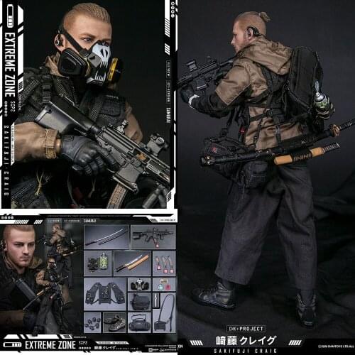 In Stock EBS001 1/6 Damtoys EBS001 EXTREME ZONE Samurai SAKIFUJICRAIG Figure Model 12'' Full Set Action Doll For Collection