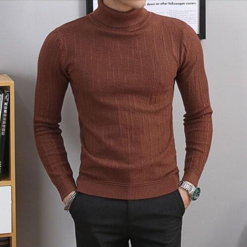 European Style Casual Mens O-Neck Striped Slim Sweater 2021 Autumn Best Selling Bottoming Pullover