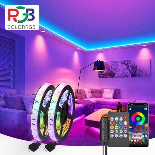 LED Strip Light RGB 5050 Music Sync Color Changing Sensitive Built-in Mic, App Controlled LED Lights 5M 10M 15M DC12V Flexible