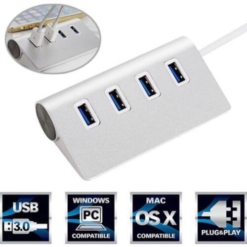 Powstrok 4 Port HUB USB 3.0 High Speed 5Gbps Aluminum Data Splitter USB Adapter for Mouse Keyboard U Flash HDD