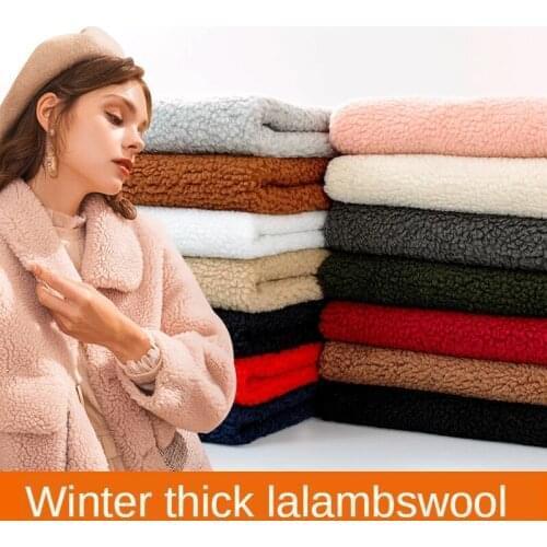 Thickened Cashmere Fleece Cloth Clothing Lining Coral Wool Plush Hats Warm Coat Fabric Solid Color Blue Black white Sewing DIY