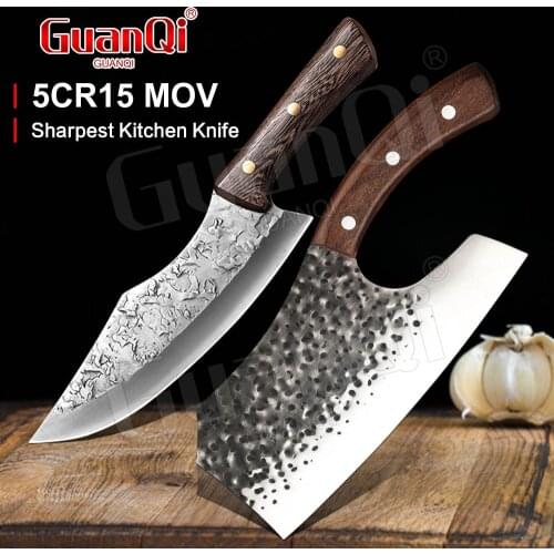 High Carbon Steel Knife Traditional Handmade Kitchen Cleaver Knife Forged Boning Knife Stainless Steel Sharp Cooking Knife