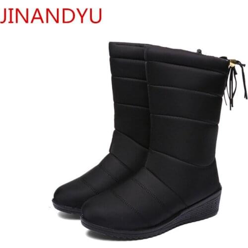 Big Size 42 Snow Boots Warm Short Plush Wedge Platform Sneakers Ladies Winter Boots Wine Red Black Shoes for Women Ankle Boots