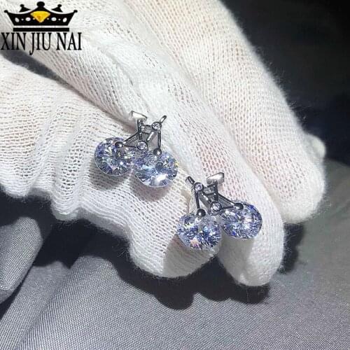 Hot Sale Female Earrings Sterling Silver Fashion Bicycle with Round Circle Cz Zircon Stud Earrings for Women