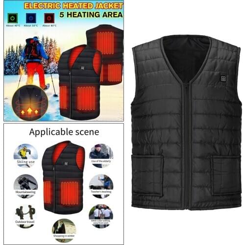 Premium Heated Vest, Cotton Heating Jacket Women Men USB Electric Warm Clothes Outdoor Motorcycle Thermal Sleeveless Windbreaker