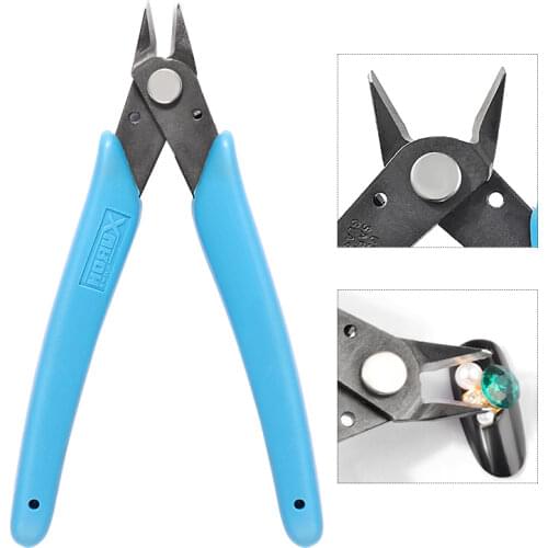1 Pcs Diagonal Side Flush Cutter Shears Nipper Repair Plier For Cutting Wires Metal Chains Nail Art Rhinestones Manicure Tools