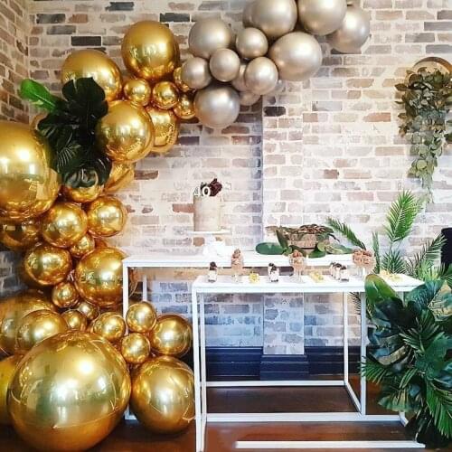 1pcs Rose Gold 4D Foil Balloons 10/18/22 Inch Helium Globos Rainbow Metallic Ballon Wedding Decor Birthday Party Decorations