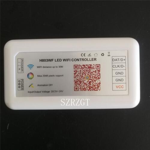 1pcs H803 WiFi;RGB LED WIFI controller Controller DC5-24V input For 2812B 281B 6803 Max 2048 Pixel Strip ArtNet Remote Control