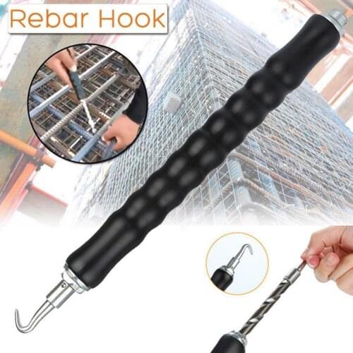 2PCS Rebar Tie Wire Twister Automatic Concrete Metal Wire Twisting Fence Pull Tie Tool Curved and Straight Hook