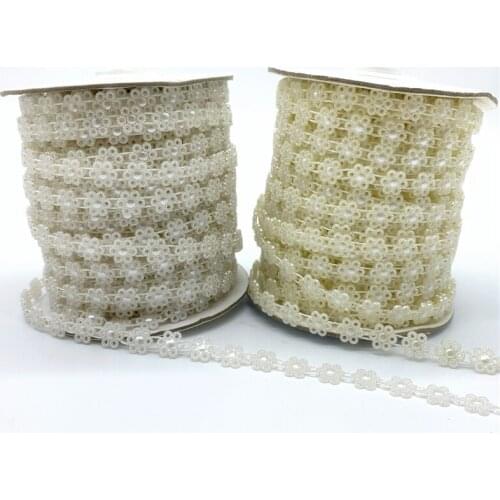 2yards 10mm White Ivory Pearl Beads Chain Garland Flowers Acrylic Beads For Wedding Decoration DIY Jewelry Accessories B0521