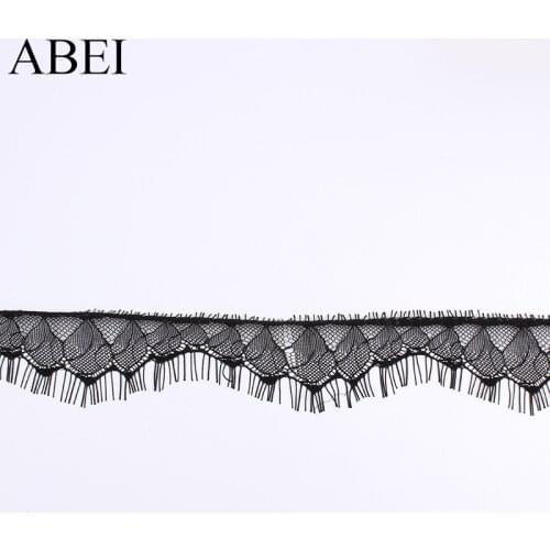 3yards/lot 4.5cm wide Black Eyelash lace fabric DIY garment accessories high quality Lace ribbon handmade material