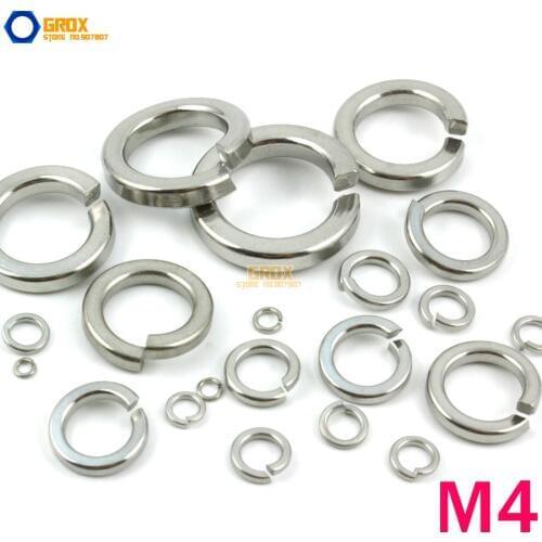 500 Pieces M4 Split Lock Washer Marine Grade 316 Stainless Steel