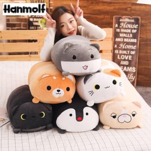 60 And 90cm Long Animal Leisure Padded Pillow Dog Cat Shiba Inu Plush Toy