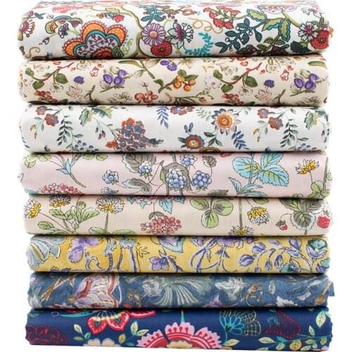 8 Colors Bundle Plant Series,Printed Twill Cotton Fabrics,Patchwork Cloth,Scrapbook Telas,DIY Sewing Quilting Material For Baby