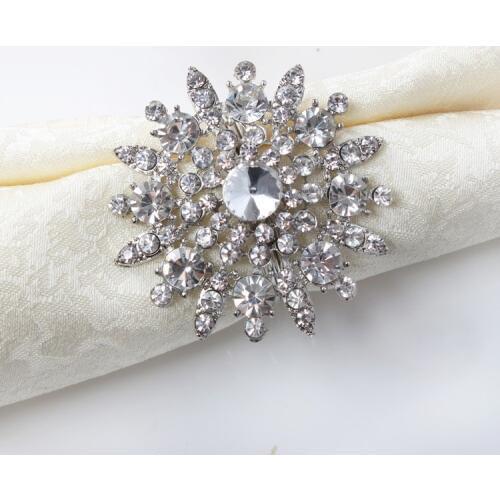 Free Shipping 2pcs/lot Rhinestone Napkin Ring Serviette Holder Napkin buckle for Wedding Party Decoration